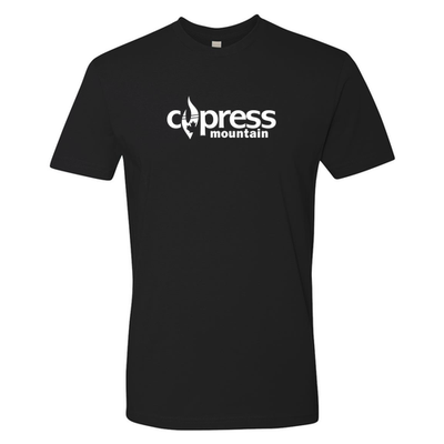 Cypress Adult T-Shirt White Chest Logo Black 