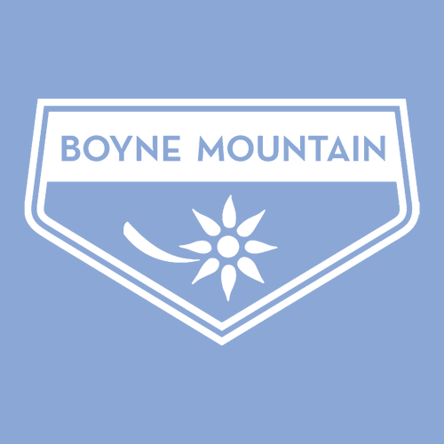 Boyne Mountain Adult Crewneck White Chest and Back Logo Carolina Blue 