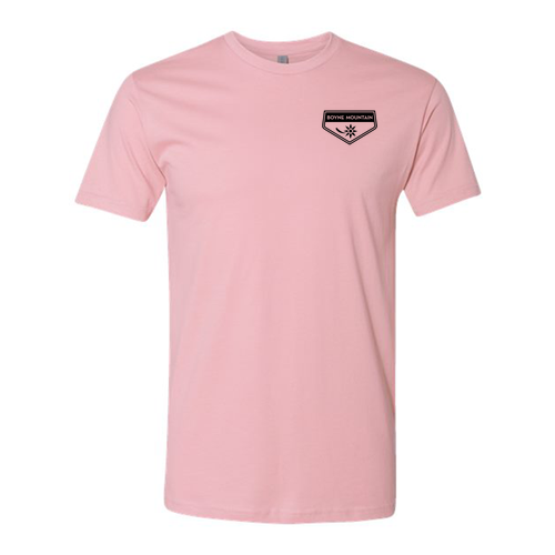 Boyne Mountain Adult T-Shirt Black Chest and Back Logo Light Pink 