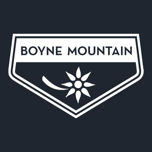 Boyne Mountain Adult T-Shirt White Chest and Back Logo Midnight Navy 