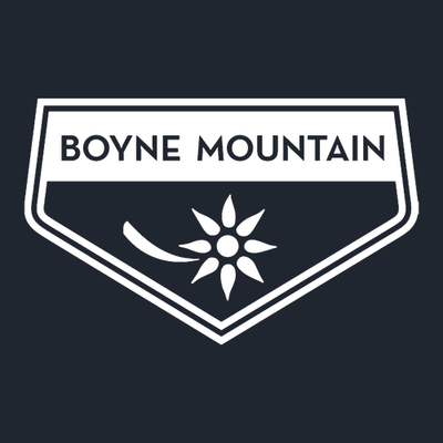 Boyne Mountain Adult T-Shirt White Chest and Back Logo Midnight Navy 