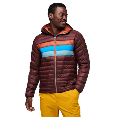 Cotopaxi Men's Fuego Hooded Down Jacket 2025 CHESTNUT STRIPES