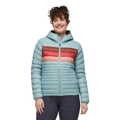 Cotopaxi Women's Fuego Hooded Down Jacket 2025 SEA SPRAY STRIPES