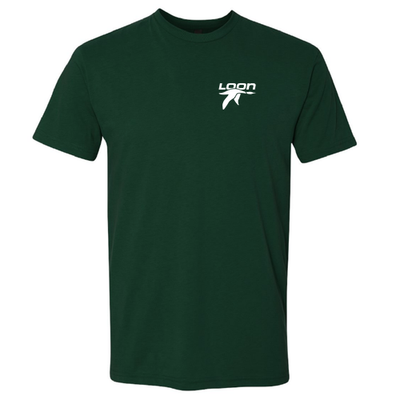 Loon Mountain Adult T-Shirt White Chest and Back Logo Forest