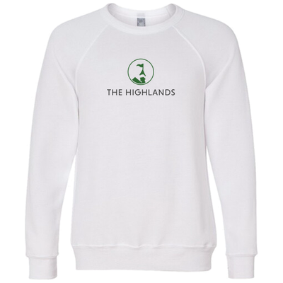 The Highlands Adult Crewneck Full Color Chest Logo White 