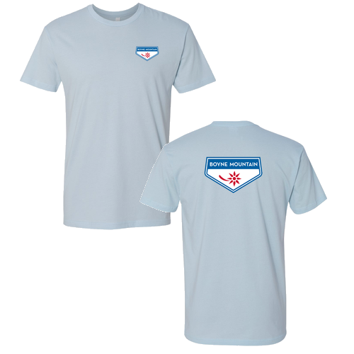 Boyne Mountain Adult T-Shirt Full Color Chest and Back Logo Light Blue 