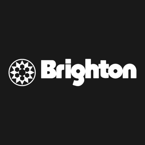 Brighton Adult Hoodie White Chest and Back Logo Black 