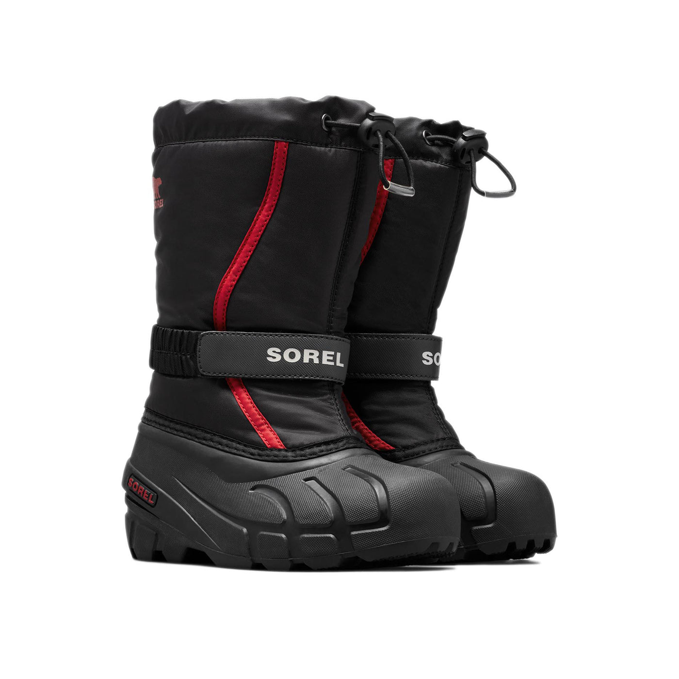 Sorel Junior's Flurry Boots 2025 BLACK/BRIGHT RED