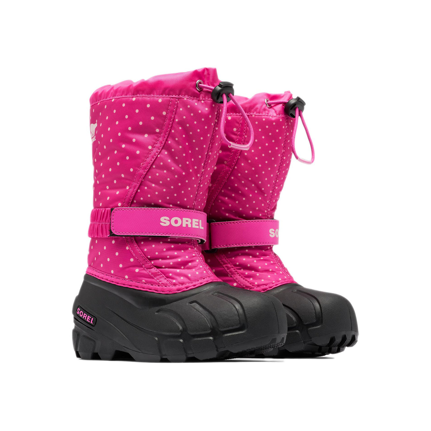 Sorel Junior's Flurry Print Boot 2025 650 Fuchsia Fizz Black