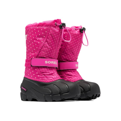 Sorel Junior's Flurry Print Boot 2025 650 Fuchsia Fizz Black