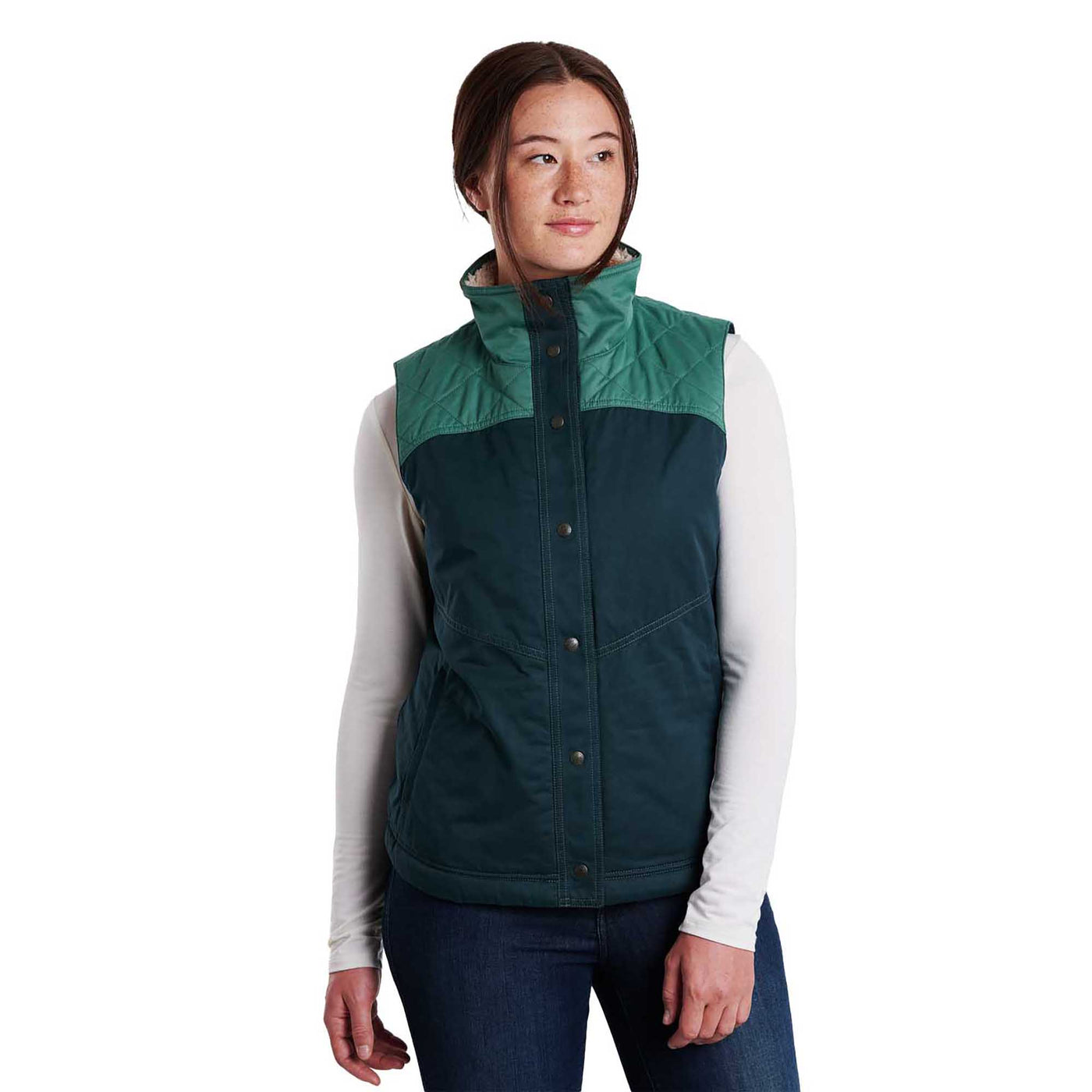 KUHL Women's Celeste Lined Vest 2024 WILDWOOD EVERGREEN