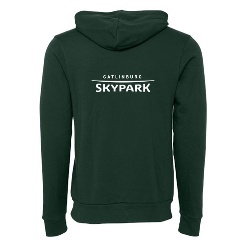 Gatlinburg SkyPark Adult Hoodie White Chest and Back Logo Forest