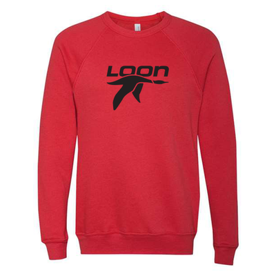 Loon Mountain Adult Crewneck Black Chest Logo Red
