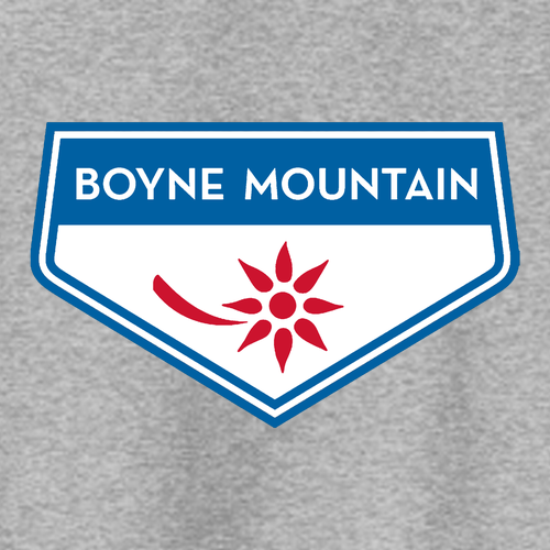 Boyne Mountain Adult Crewneck Full Color Chest and Back Logo Athletic Heather 