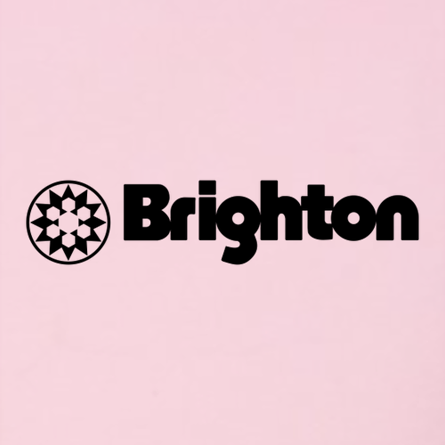 Brighton Adult Hoodie Black Chest Logo Pink 