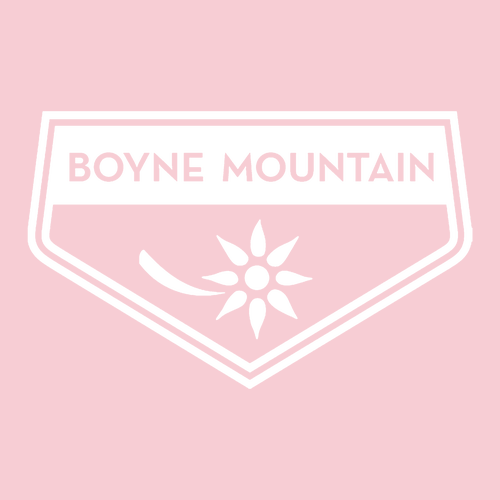 Boyne Mountain Adult T-Shirt White Chest and Back Logo Light Pink 