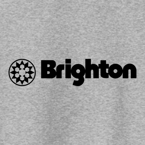Brighton Adult Crewneck Black Chest and Back Logo Athletic Heather 