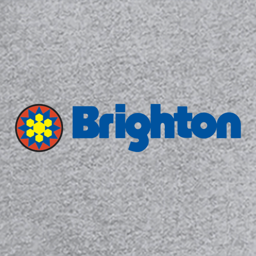 Brighton Adult T-Shirt Full Color Chest and Back Logo Heather Grey 