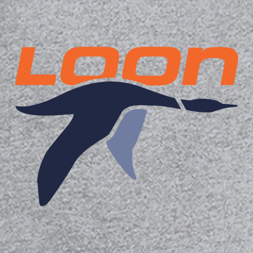 Loon Mountain Adult Long Sleeve Full Color Chest Logo Heather Grey