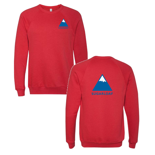Sugarloaf Adult Crewneck Full Color Chest and Back Logo Red