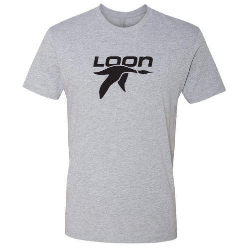 Loon Mountain Adult T-Shirt Black Chest Logo Heather Grey