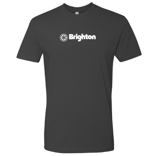 Brighton Adult T-Shirt White Chest Logo Heavy Metal 