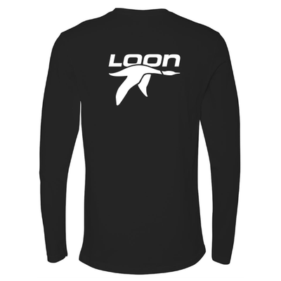 Loon Mountain Adult Long Sleeve White Chest and Back Logo Black