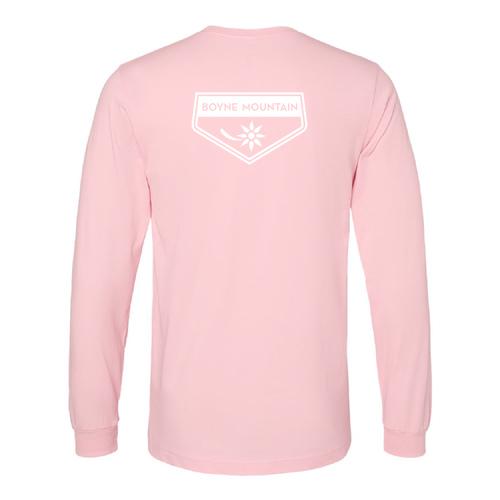 Boyne Mountain Adult Long Sleeve White Chest and Back Logo Pink 
