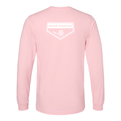 Boyne Mountain Adult Long Sleeve White Chest and Back Logo Pink 