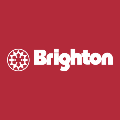 Brighton Adult Hoodie White Chest Logo Red 