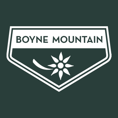 Boyne Mountain Adult Hoodie White Chest and Back Logo Forest 