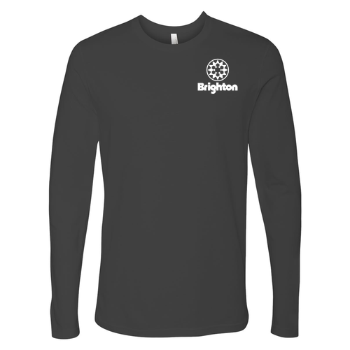 Brighton Adult Long Sleeve White Chest and Back Logo Heavy Metal 