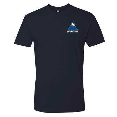 Sugarloaf Adult T-Shirt Full Color Chest and Back Logo Midnight Navy