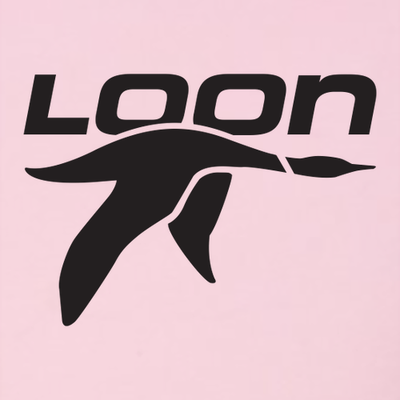 Loon Mountain Adult Crewneck Black Chest Logo Pink