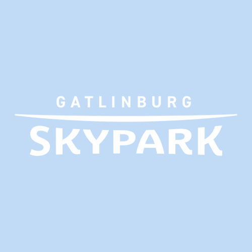 Gatlinburg SkyPark Adult T-Shirt White Chest Logo Light Blue