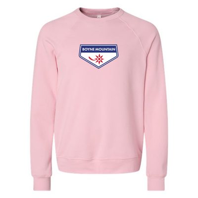 Boyne Mountain Adult Crewneck Full Color Chest Logo Pink 