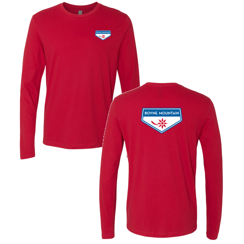 Boyne Mountain Adult Long Sleeve Full Color Chest and Back Logo Red 