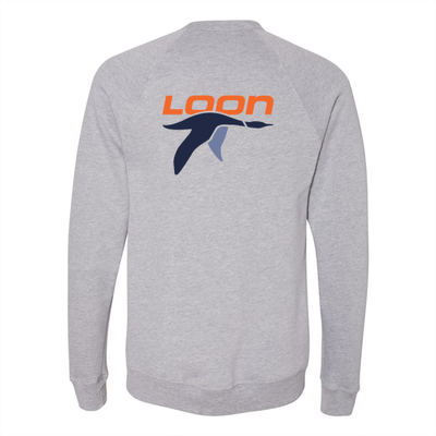 Loon Mountain Adult Crewneck Full Color Chest and Back Logo Athletic Heather