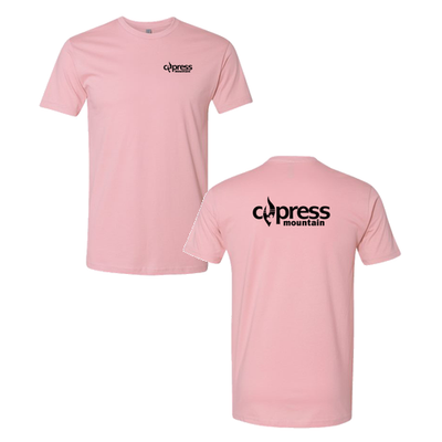 Cypress Adult T-Shirt Black Chest and Back Logo Pink 