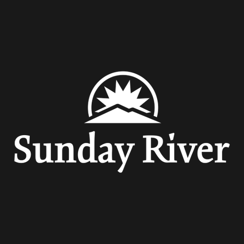Sunday River Adult T-Shirt White Chest Logo Black 