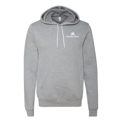 Sunday River Adult Hoodie White Chest and Back Logo Athletic Heather 