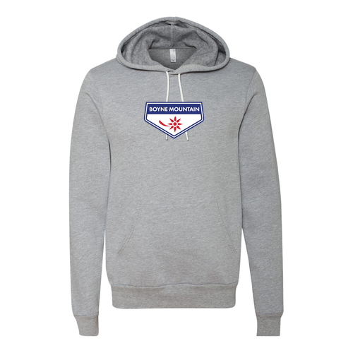 Boyne Mountain Adult Hoodie Full Color Chest Logo Athletic Heather 