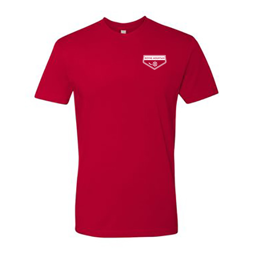 Boyne Mountain Adult T-Shirt White Chest and Back Logo Red 