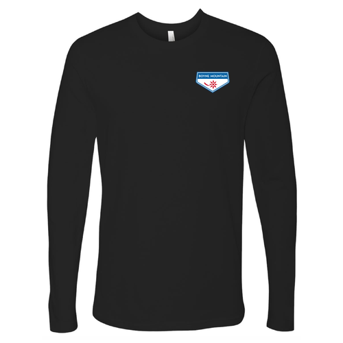 Boyne Mountain Adult Long Sleeve Full Color Chest and Back Logo Black 