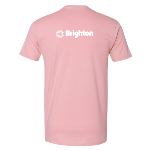 Brighton Adult T-Shirt White Chest and Back Logo Light Pink 