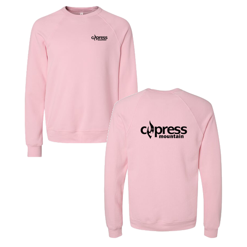 Cypress Adult Crewneck Black Chest and Back Logo Pink 