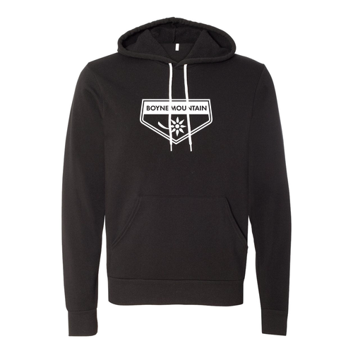 Boyne Mountain Adult Hoodie White Chest Logo Black 