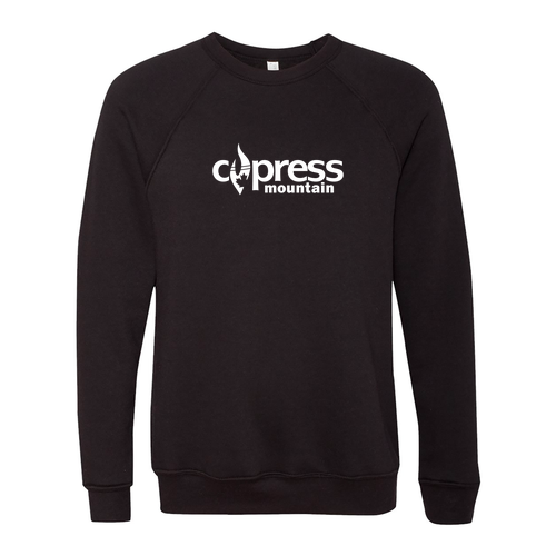 Cypress Adult Crewneck White Chest Logo Black 