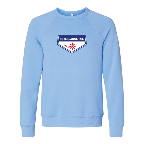 Boyne Mountain Adult Crewneck Full Color Chest Logo Carolina Blue 