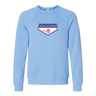 Boyne Mountain Adult Crewneck Full Color Chest Logo Carolina Blue 